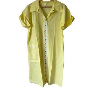 Vtg Montgomery Ward Small 10-12 Snap Front Housecoat House Dress Mumu Nightie
